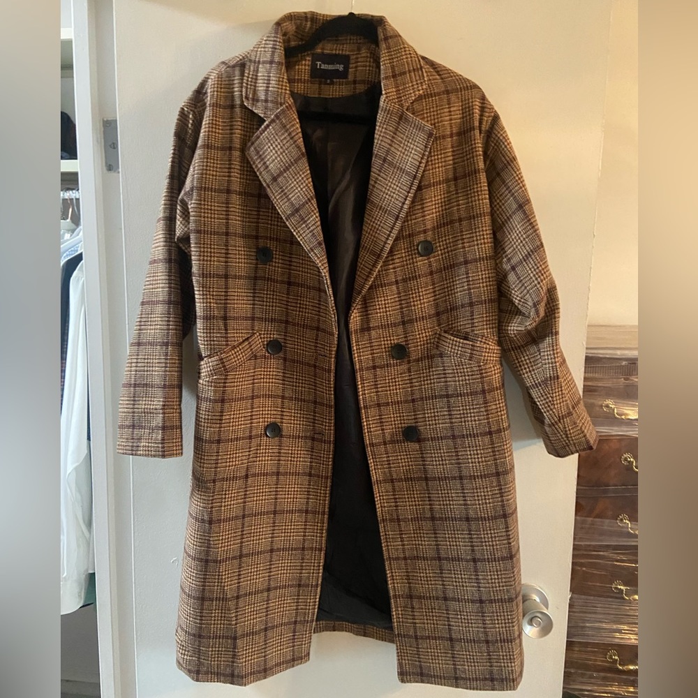 Plaid Blazer - Size S - Over Sized